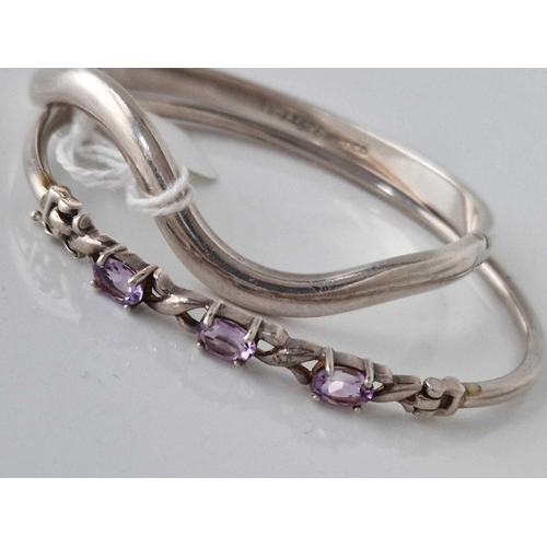 38 - Two silver bangles 39 gms