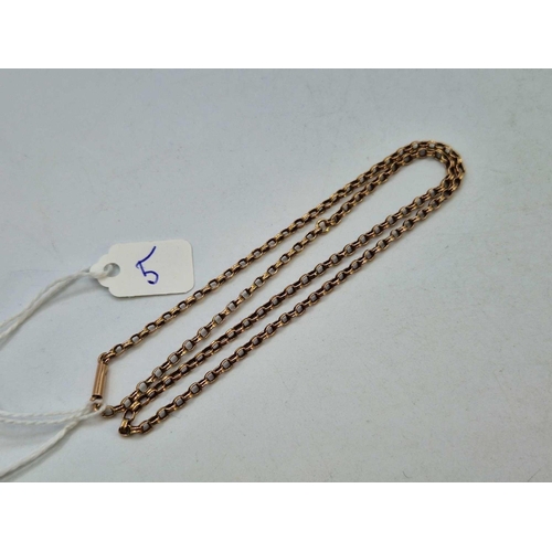 5 - A antique neck chain 9ct 17 inch 3.4 gms