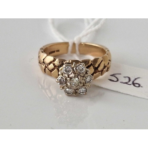 526 - A diamond ring, 10ct, size L, 3.9 g.