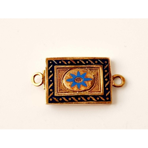 56 - A Georgian high carat gold and enamel clasp, 1.3 g