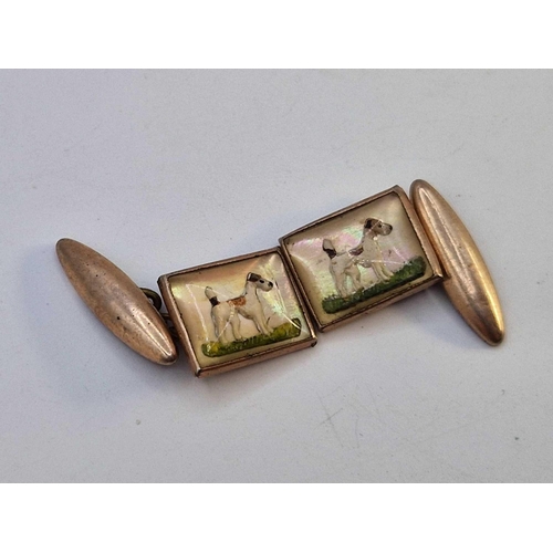 61 - A pair of Fox Terrier cufflinks