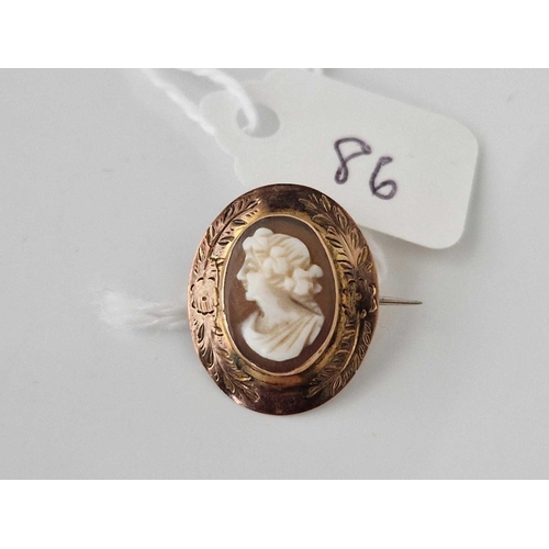 86 - A small cameo brooch, 9ct