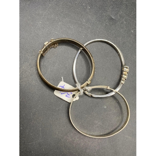 364 - Three silver bangles