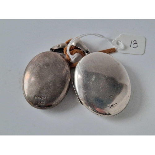 13 - Two silver lockets