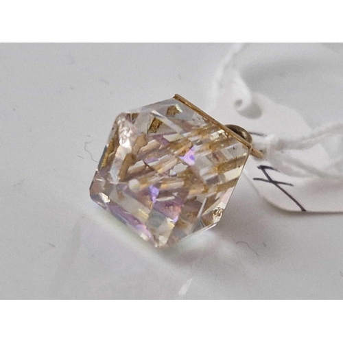 134 - A gold mounted crystal fo 9ct