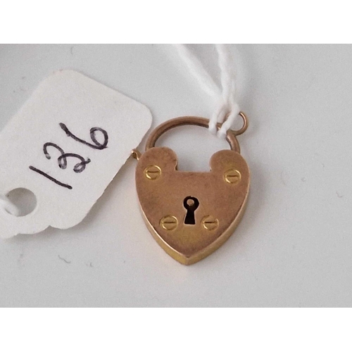 136 - A padlock clasp 9ct 1.7 gms