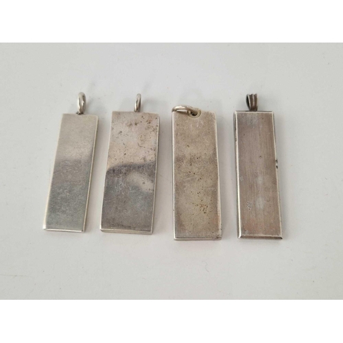 152 - Four more silver ingot pendants 98.4 gms