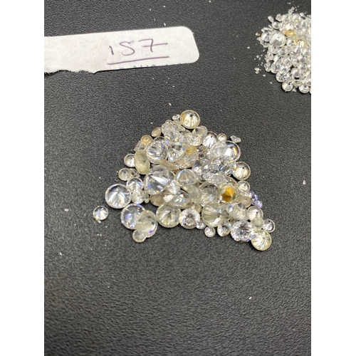 157 - A bag of clear gem stones ex jewellers