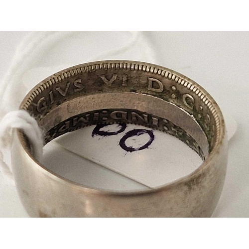 160 - A small coin silver band ring size N