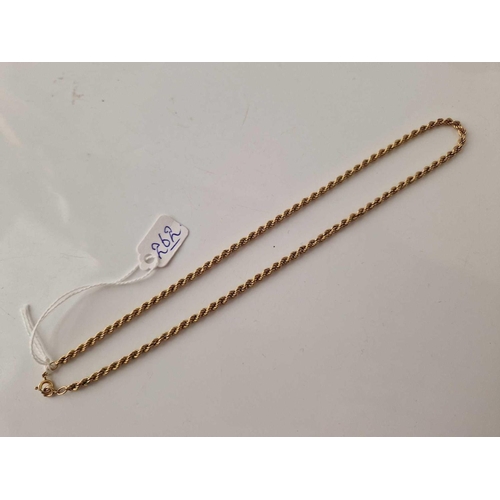 262 - A rope twist neck chain 9ct 16 inch 4.4 gms