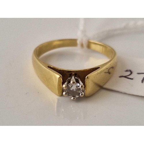 274 - A SOLITAIRE DIAMOND RING 18CT GOLD SIZE N 4 GMS