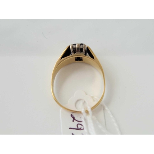 292 - A sapphire and diamond ring 18ct gold size O 4.6 gms