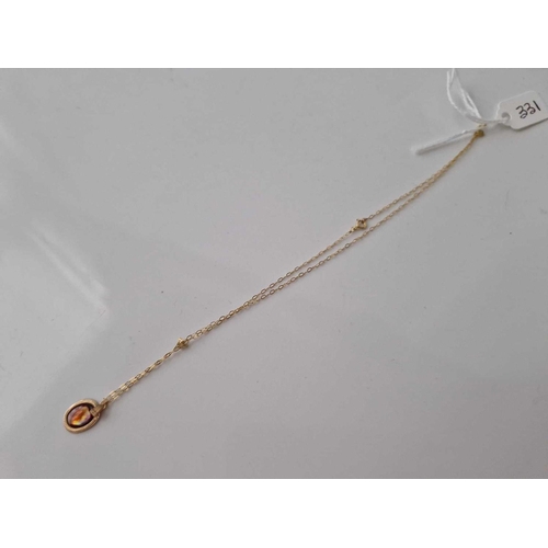 331 - A pendant 9ct on fine neck chain 18 inch