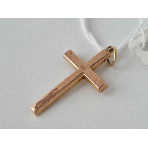 336 - A engraved cross pendant 9ct 1.2 gms