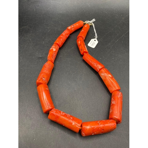 366 - A large bamboo coral bead necklace