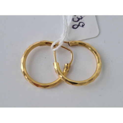 438 - A PAIR OF HOOP EARRINGS 21CT GOLD 3.4 GMS