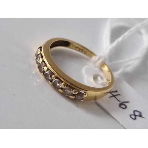 468 - A seven stone diamond ring 18ct gold size L 2.5 gms