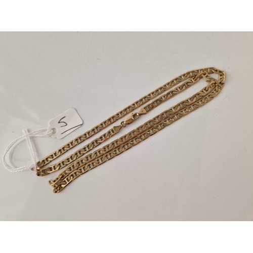 5 - A FLAT LINK NECK CHAIN 9CT 20 INCH 19.4 GMS