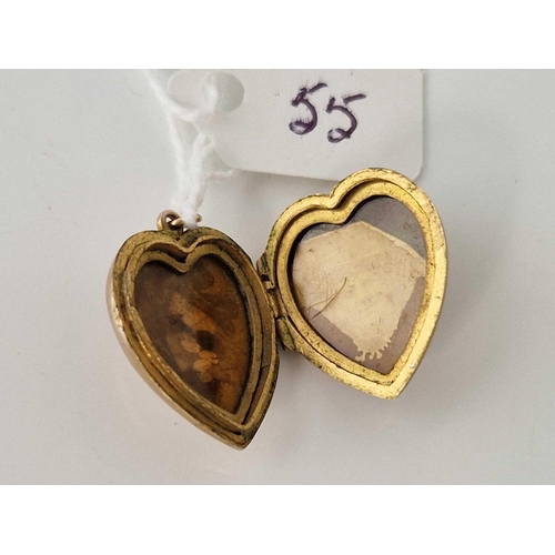 55 - A Victorian heart locket set with rose diamond