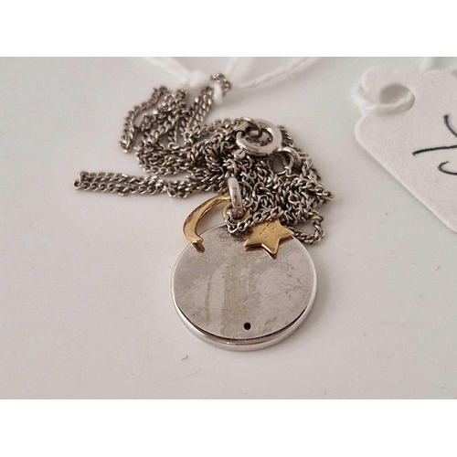 75 - A silver and gold love U to the moon necklace