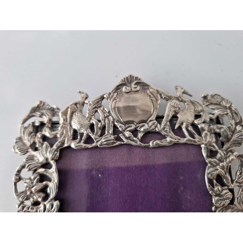 878 - A good Late Victorian photo frame with pierced and chased border, 5� high, London 1892 by WC