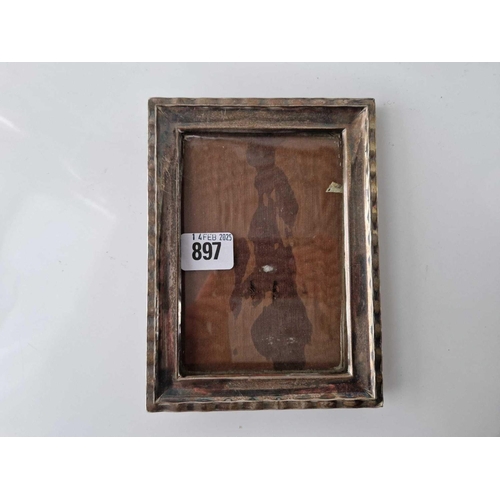 897 - Oblong photo frame with wavy border 7 inch high . Birmingham 1911 By H M