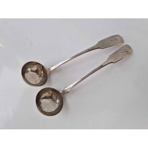 956 - Pair of Scottish fiddle pattern sauce ladles By R T 56g