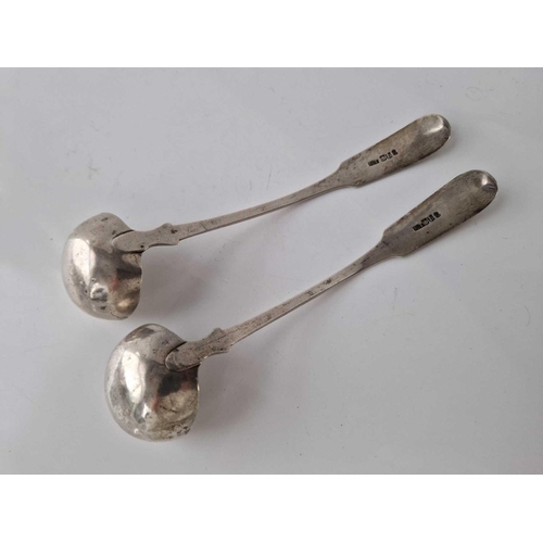 956 - Pair of Scottish fiddle pattern sauce ladles By R T 56g