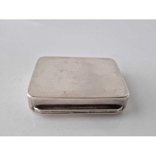 969 - Snuff box with gilt interior. 2.5 inch wide . Birmingham 1913.  55g