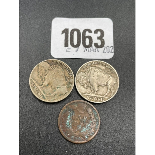 1063 - USA 1c 1897 + 2 x 5c  1923 + 1937