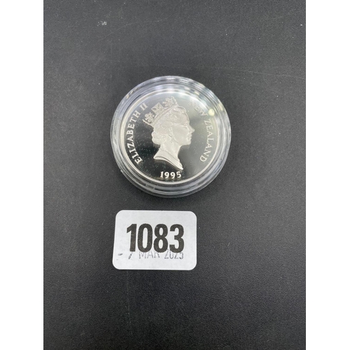 1083 - New Zealand proof silver 5 dollar 1985