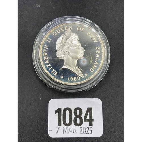 1084 - New Zealand proof silver dollar 1980