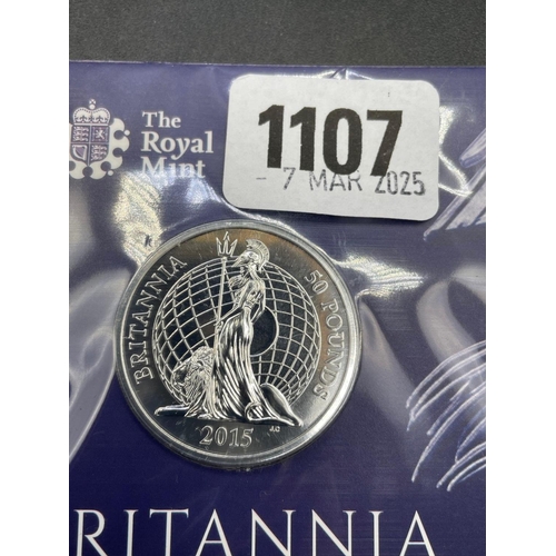 1107 - A Royal Mint UK 2015 fifty pence silver Britannia