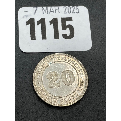 1115 - Straits Settlement 20c 1935