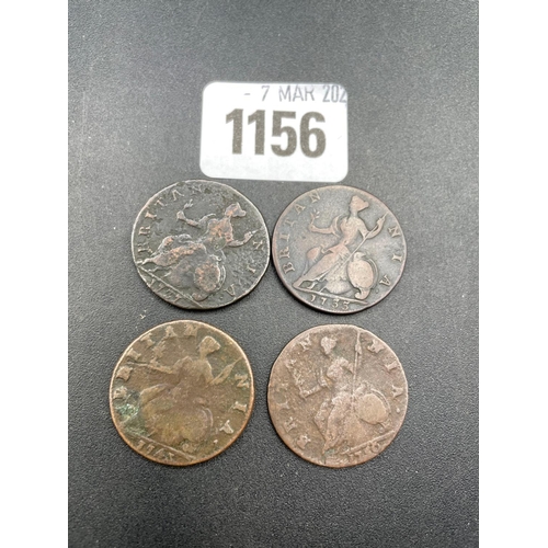 1156 - Half pennies 1735, 1737, 1743, 1756