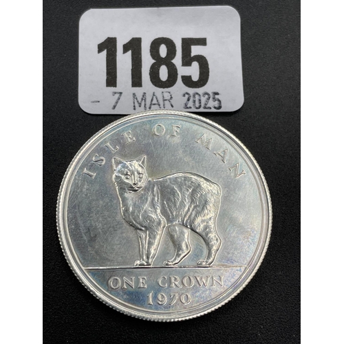 1185 - IOM 1970 Cat silver crown