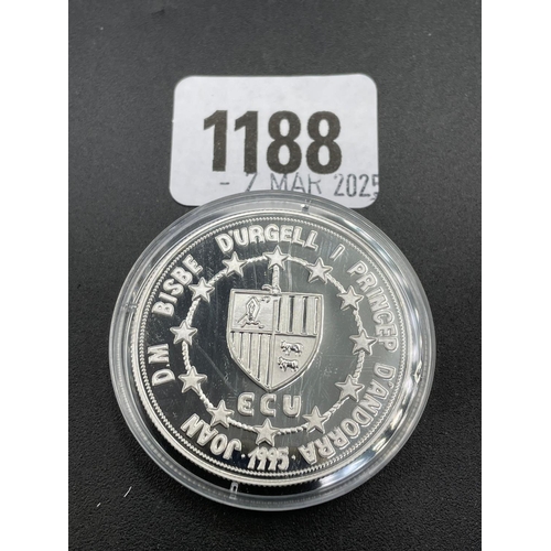 1188 - Silver 10 Dinar coin, 31g