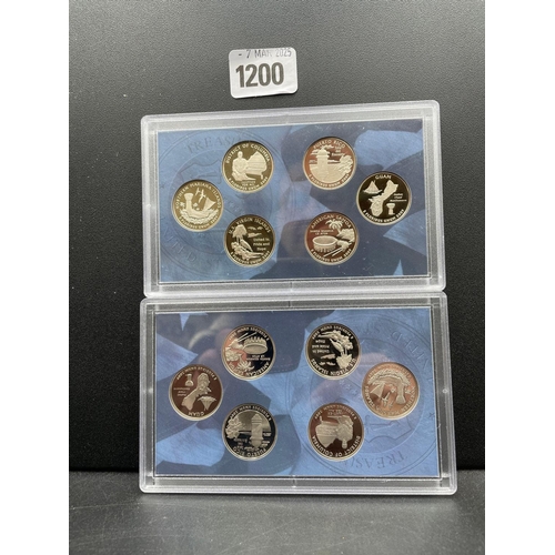 1200 - USA 1/4 dollar proof coin sets (2)