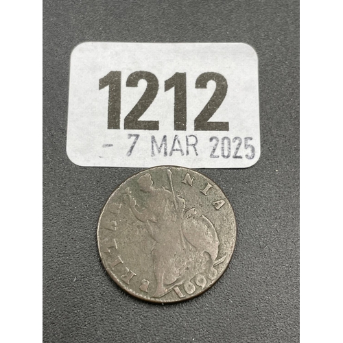 1212 - William III rare farthing 1696