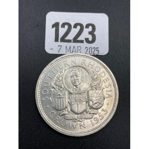 1223 - Silver Rhodesia crown 1953