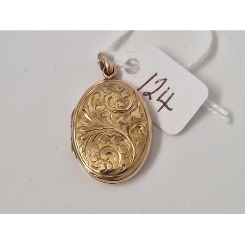 124 - A oval locket 9ct 4.2 gms