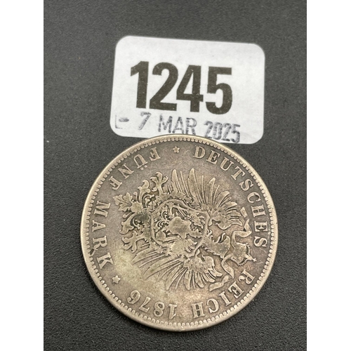 1245 - Prussia 5 marks 1876