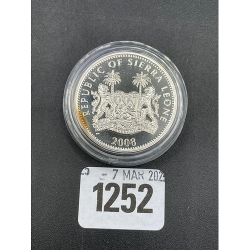 1252 - Sierra Leone 2008 10 dollar silver proof boxed + cert