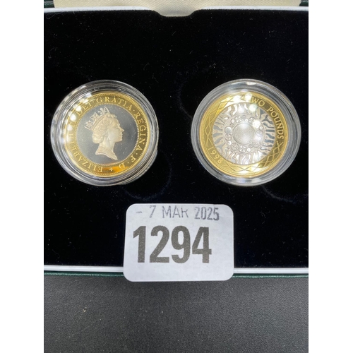 1294 - Proof �2 silver set 1998 + 1998