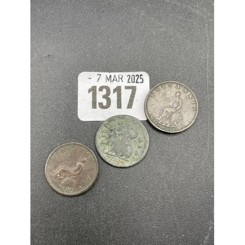 1317 - Farthings 1724, 1799 & 1806