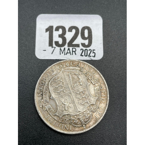 1329 - Half crown 1918, better grade