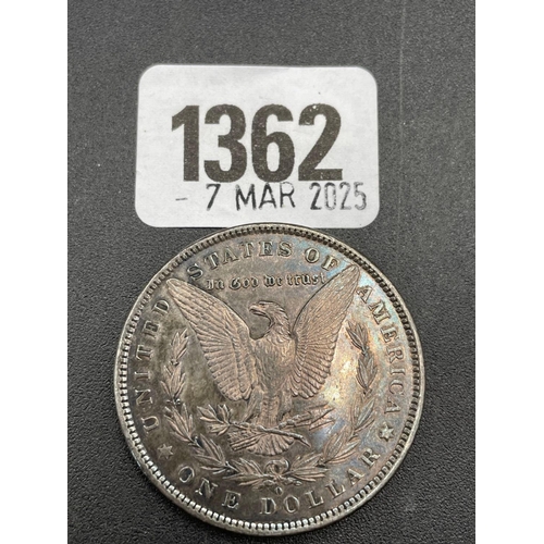 1362 - USA dollar 1881 MM O, better grade toned