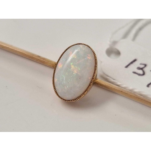 137 - A gold brooch with large central opal 4.7 gms