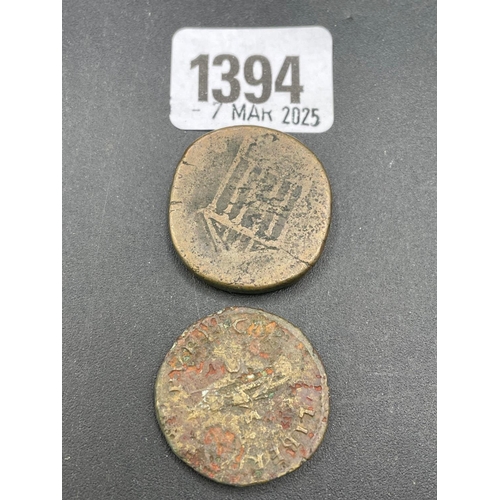 1394 - Two Roman Bronze coins