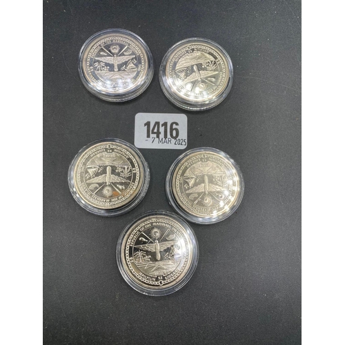 1416 - Marshall Islands 5 dollar coins (5)